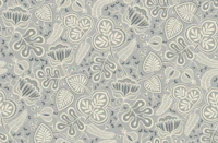 modern whimsical chintz - grey blue wallpaper