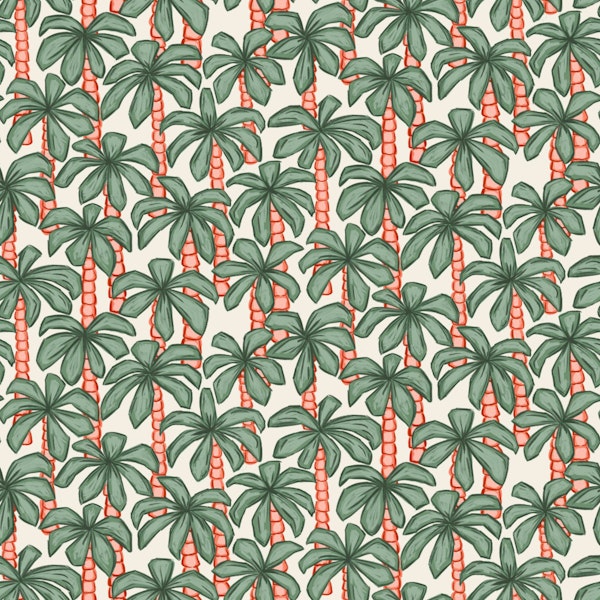 Tropical Palm Trees Boho Beach Hand Drawn