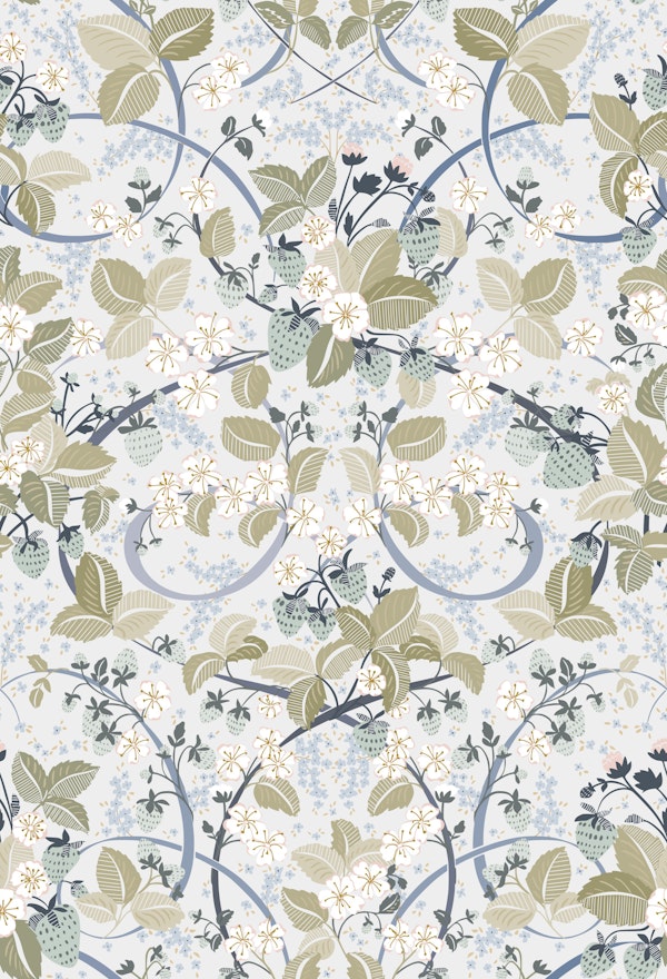 Royal Strawberry Chintz dusty blue