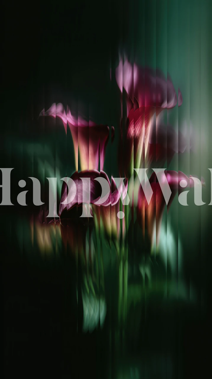 Moody Lilies in Motion tapet i et rum