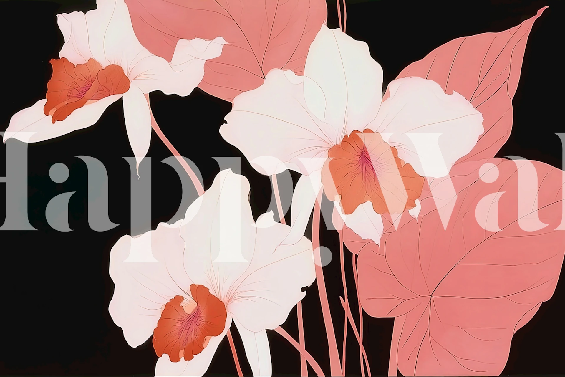 Blush Orchid Elegance wallpaper in a room