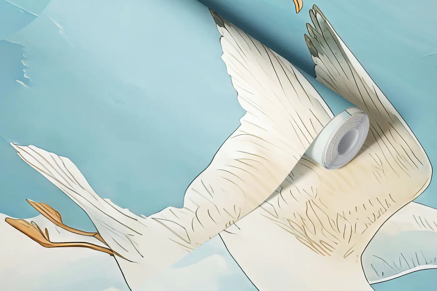 Seagulls Above the Clouds wallpaper roll