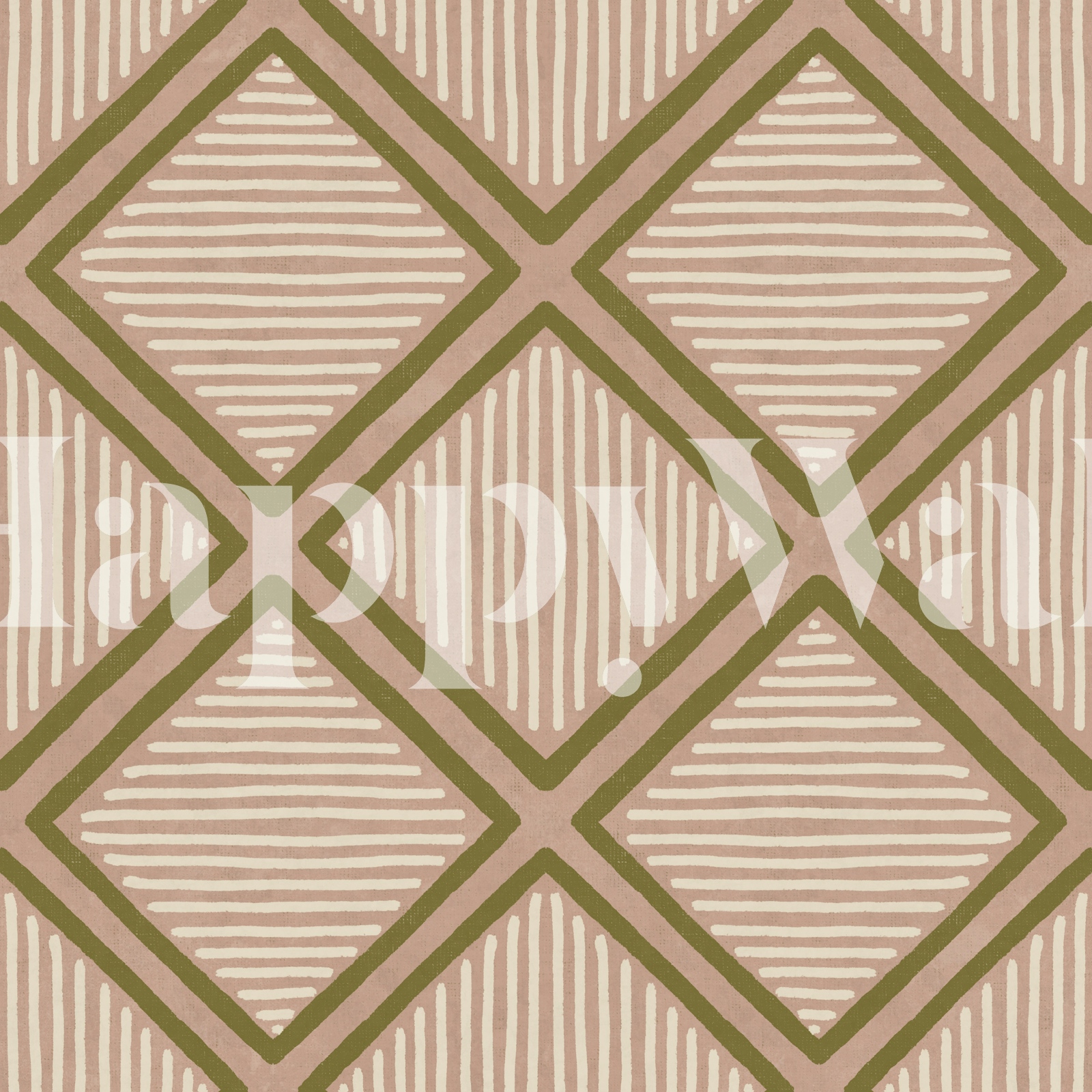 Boho Diamond Stripe Wallpaper | HappyWall