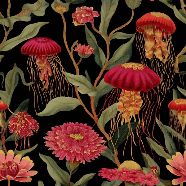 Crimson Jellyfish Bloom