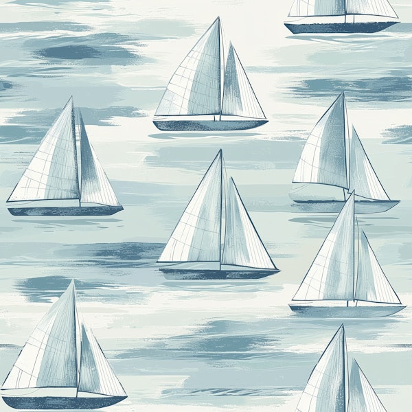 Calm Sea Sailing Scene Pattern
