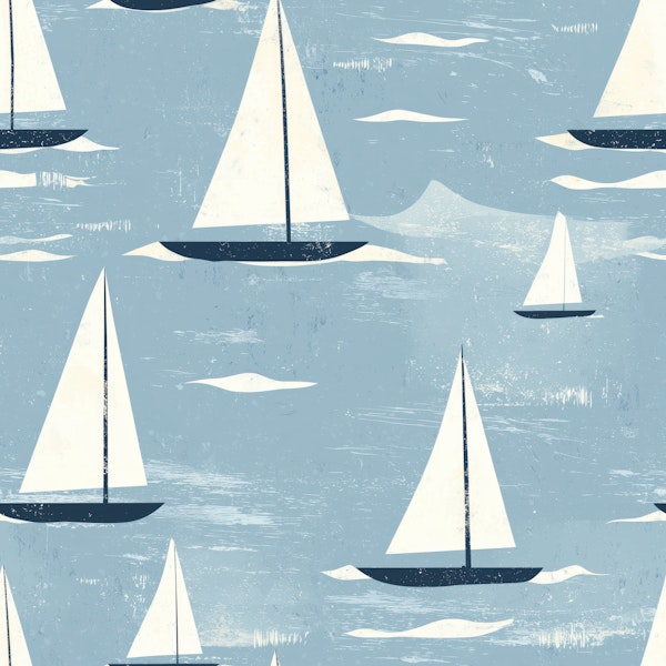 Coastal Sailing Boats Minimal Pattern