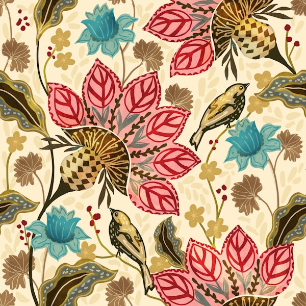 Vintage Folk Art Garden