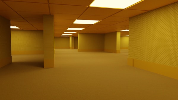 Illuminated Yellow Backroom