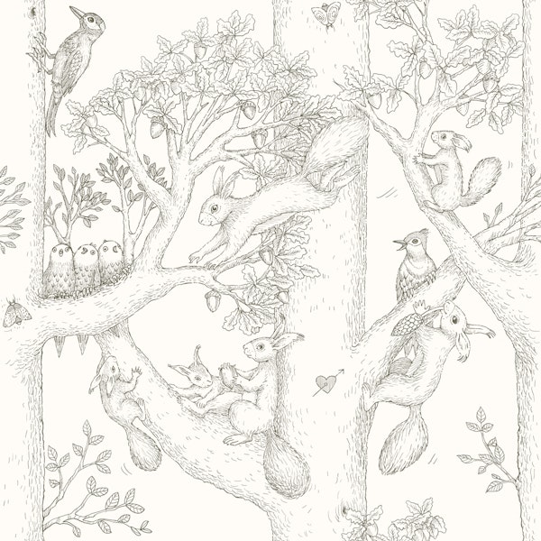 Whimsical Woodland with Squirrels