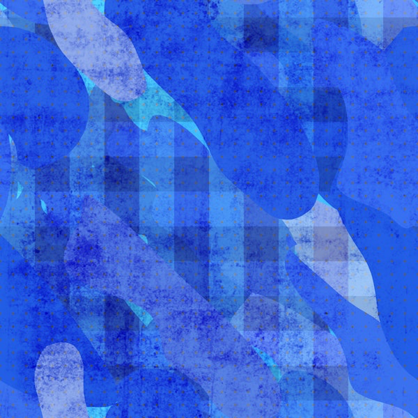 Cobalt Blue Abstract Collage