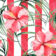 Tropical Hibiscus Red Stripes small scale