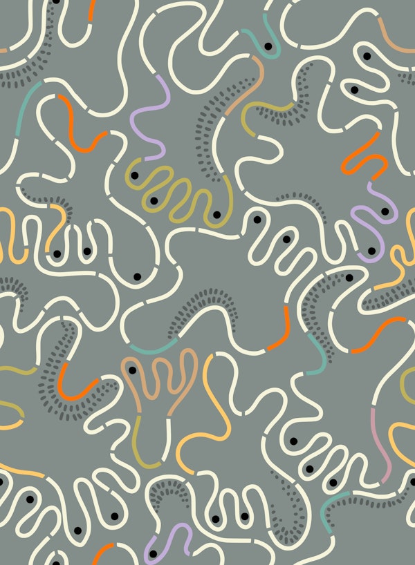 Freak out funny curvy shapes grey