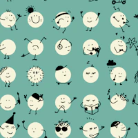 Funny Leisure polka dots Aqua teal tapet
