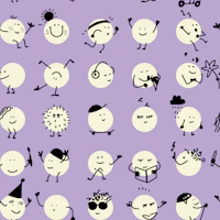 Funny Leisure polka dots Lavender tapet