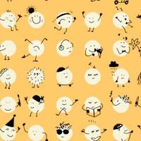 Funny Leisure polka dots Yellow tapet