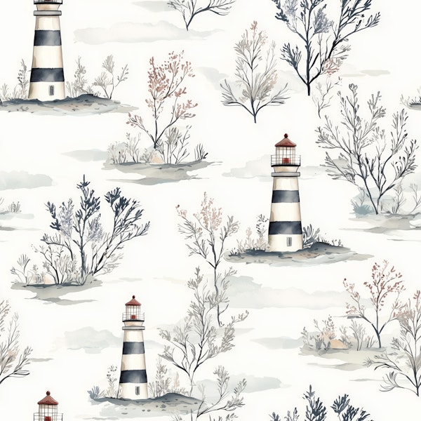 Seaside Lighthouses and Dunes Pattern