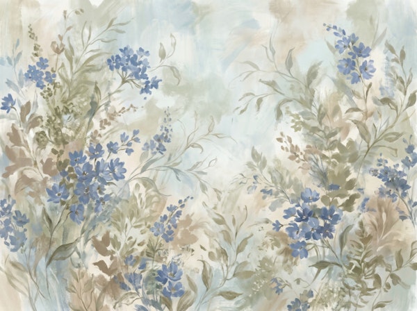 Soft Blue Wildflower Watercolor