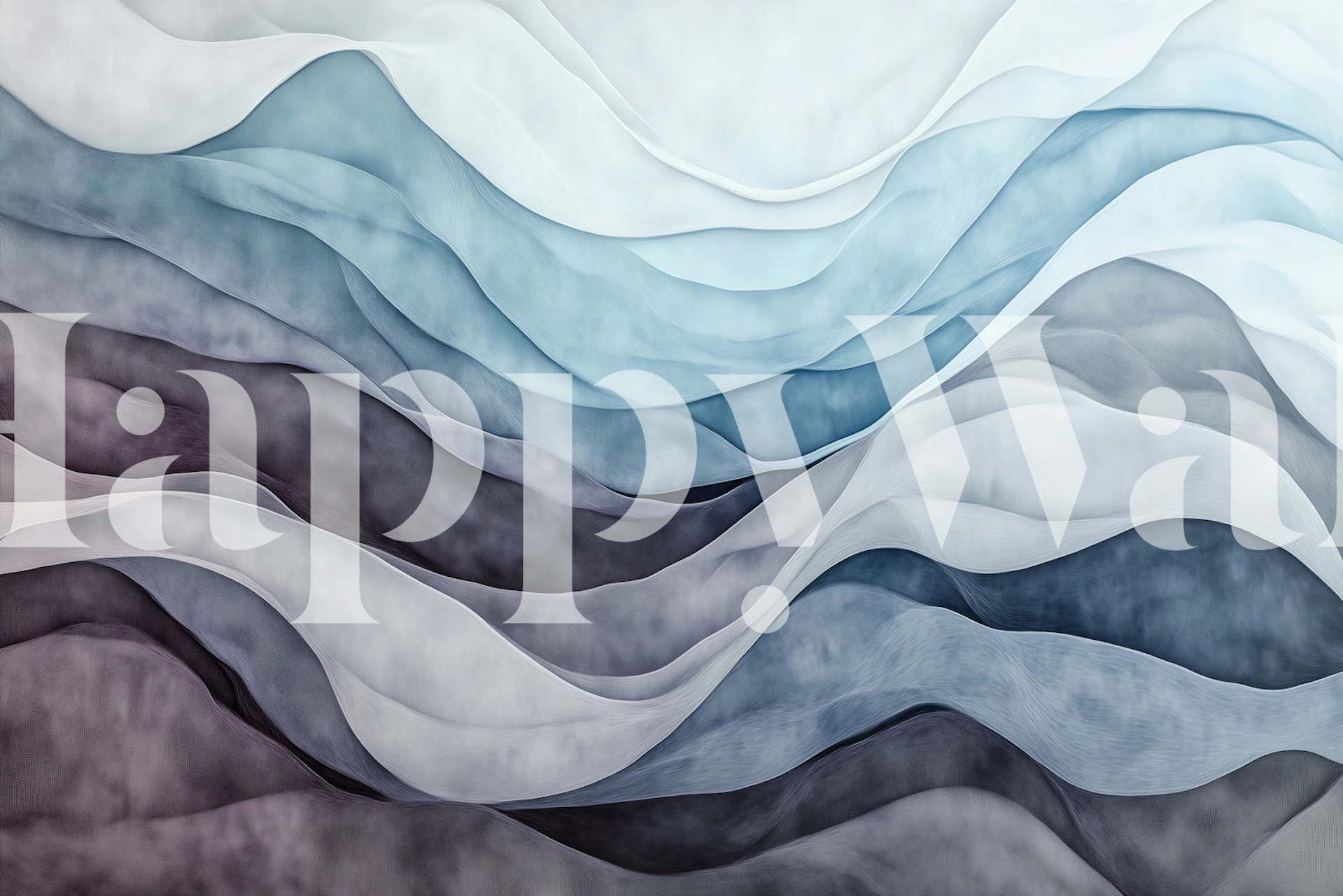 Earthy Wave Blue wallpaper displayed in a room