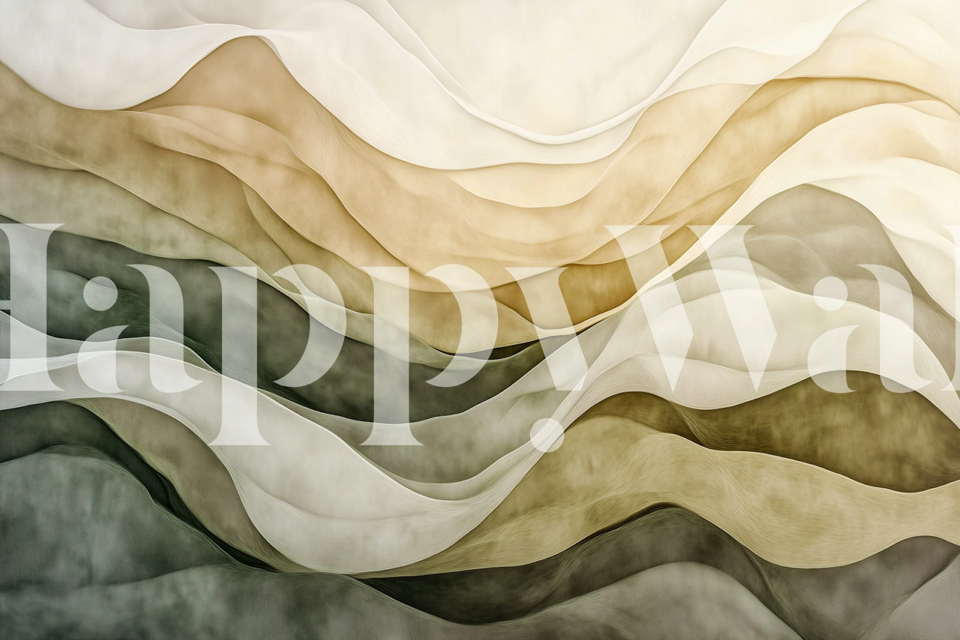 Earthy Wave Honey wallpaper in a modern room