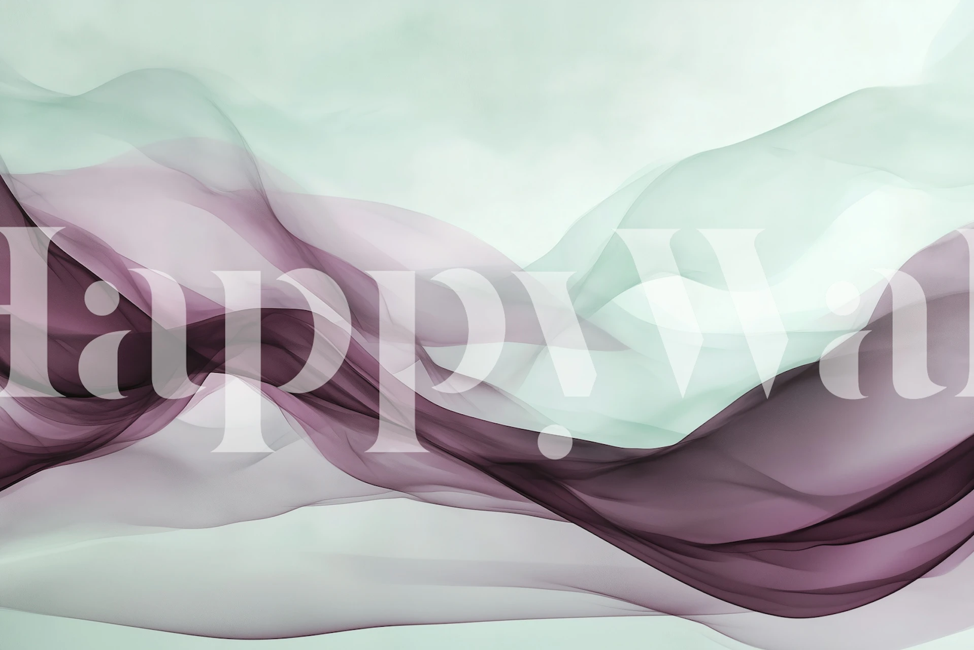 Aubergine Ocean Breeze wallpaper in a room