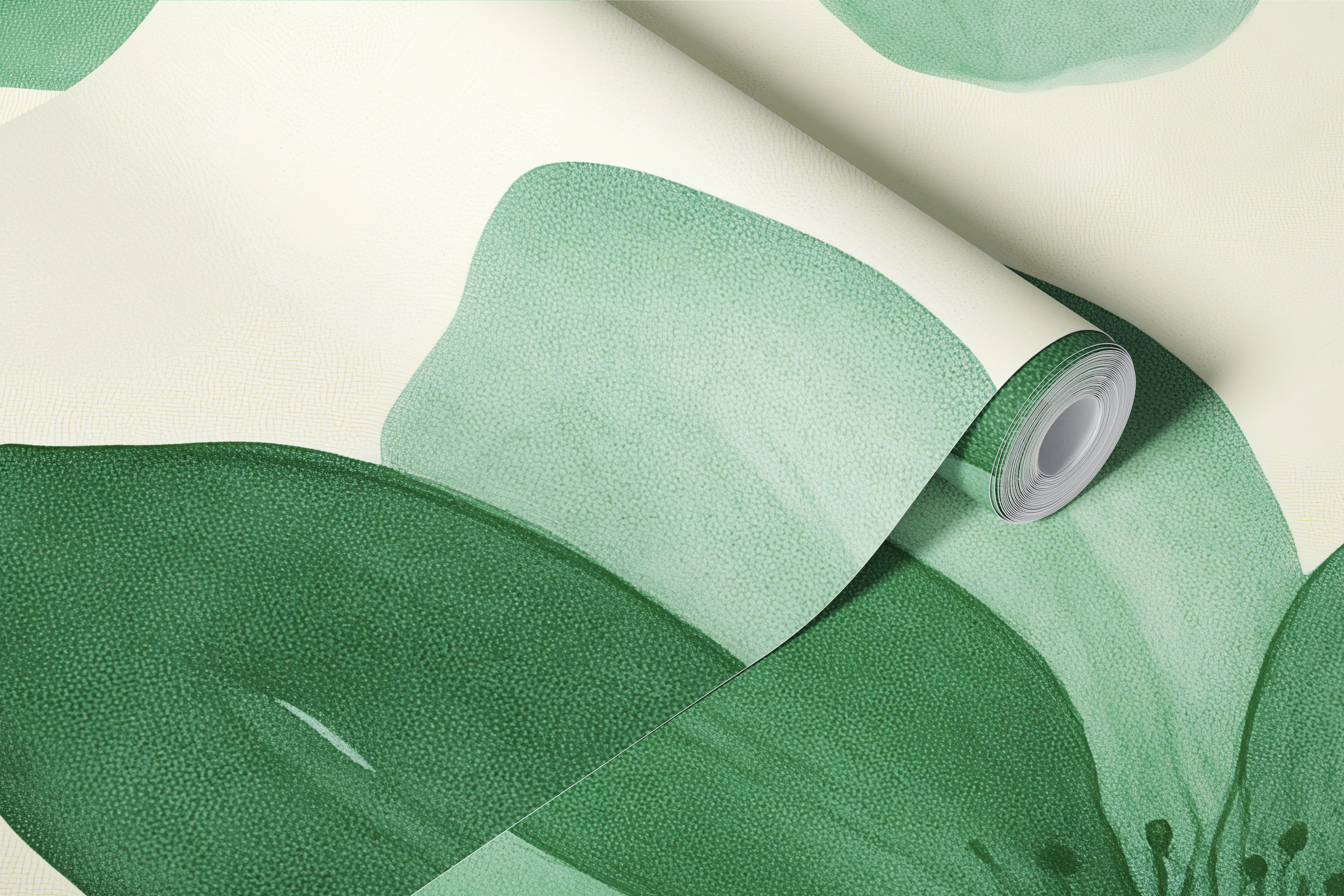 Groen bloemenbehang in een lichte kamer