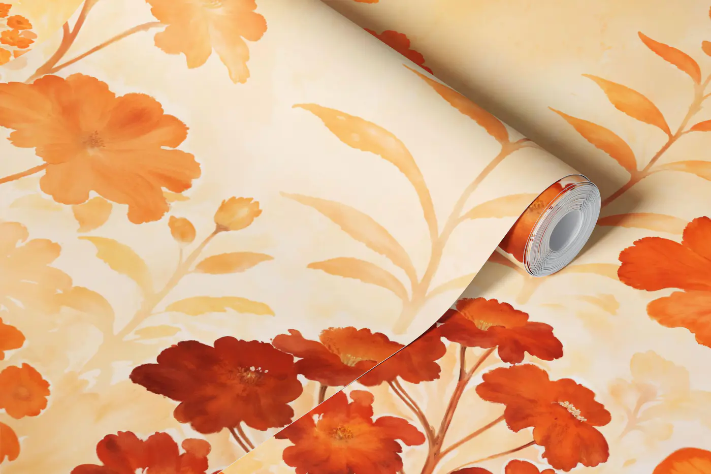 Terracotta Wildflower Meadow wallpaper roll