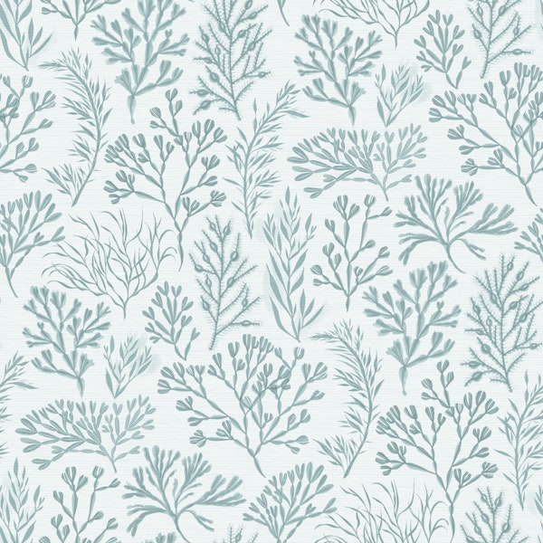 Pale Aqua Seaweed Botanical Large