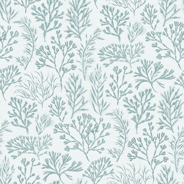 Pale Aqua Seaweed Botanical Extra Large