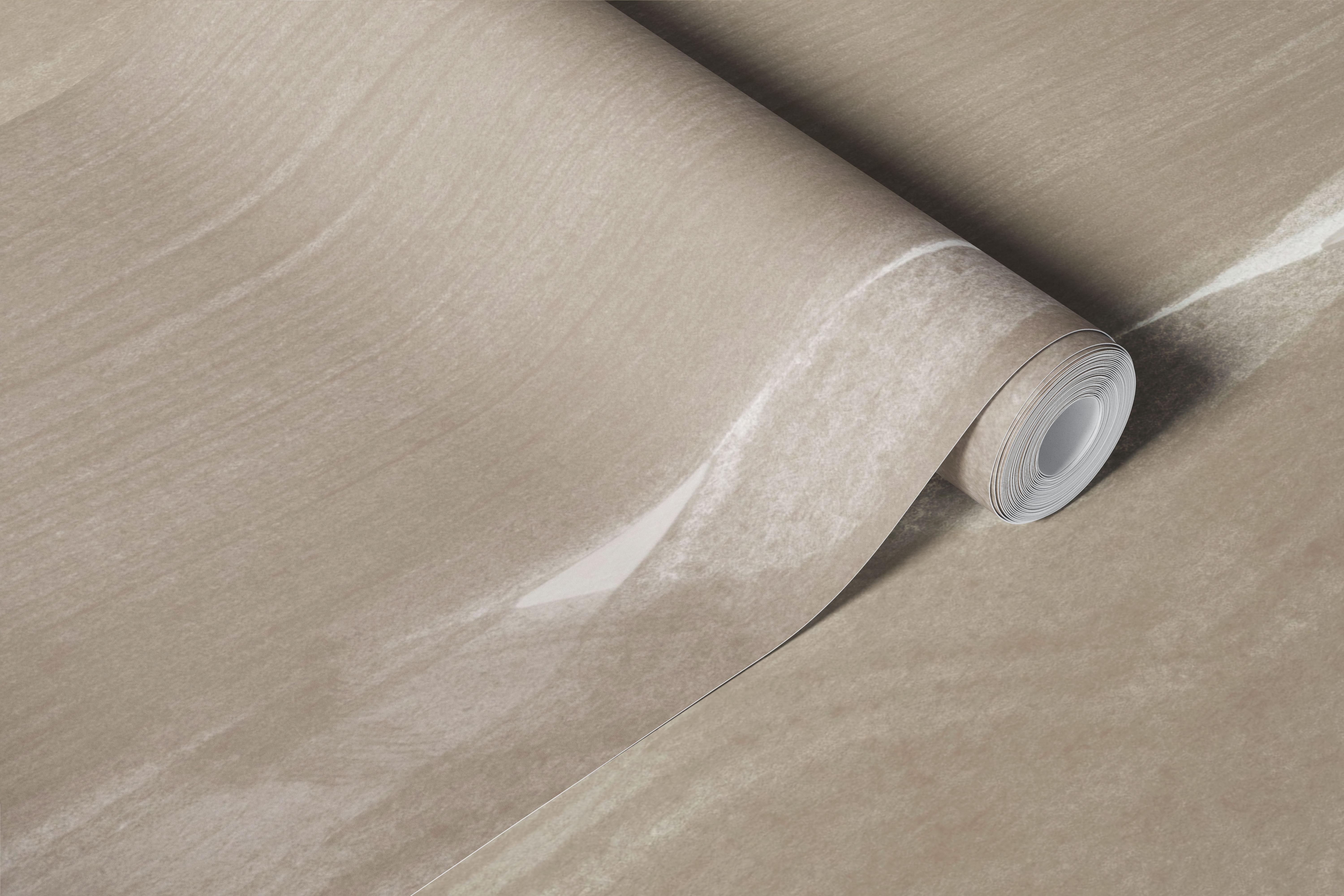Neutral beige brush stripe wallpaper in room