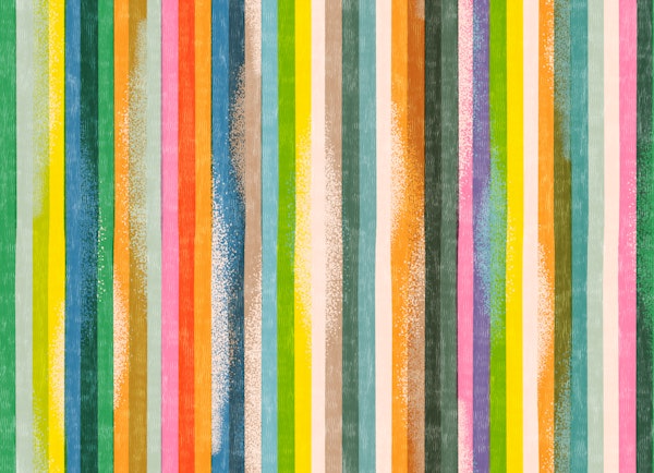 L Wild Bright Multicolor Vertical Stripes