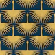 Art Deco Cranes Turquoise Gold