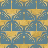 Art Deco Cranes in Blue tapeta