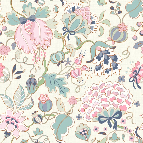 Whimsical grandmillennial chintz large scale