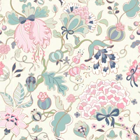 Whimsical grandmillennial chintz medium scale wallpaper