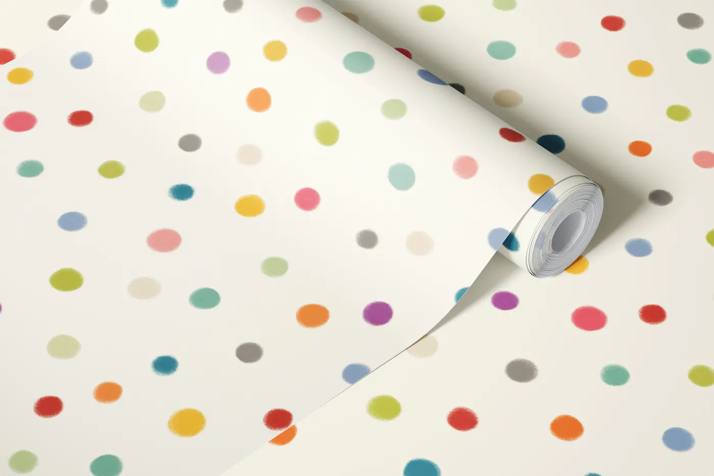 playful confetti dots - colorful wallpaper roll