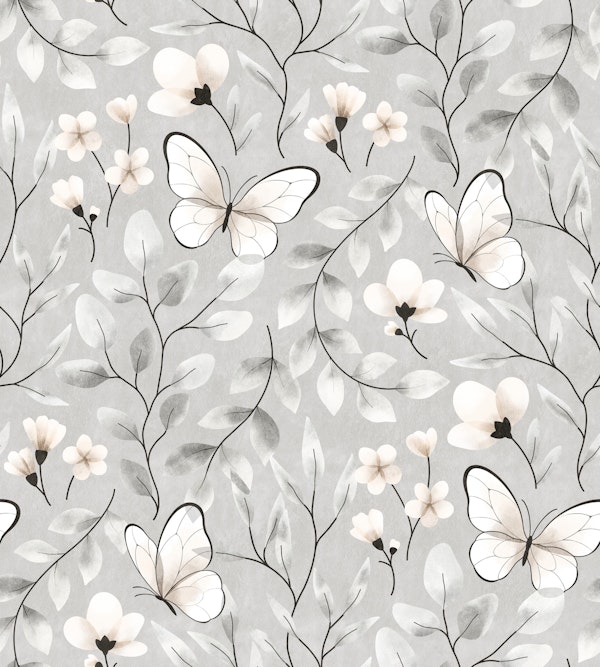 Butterfly Botanical - neutral taupe - medium