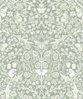 Blackthorn with Butterflies - sage - medium tapete