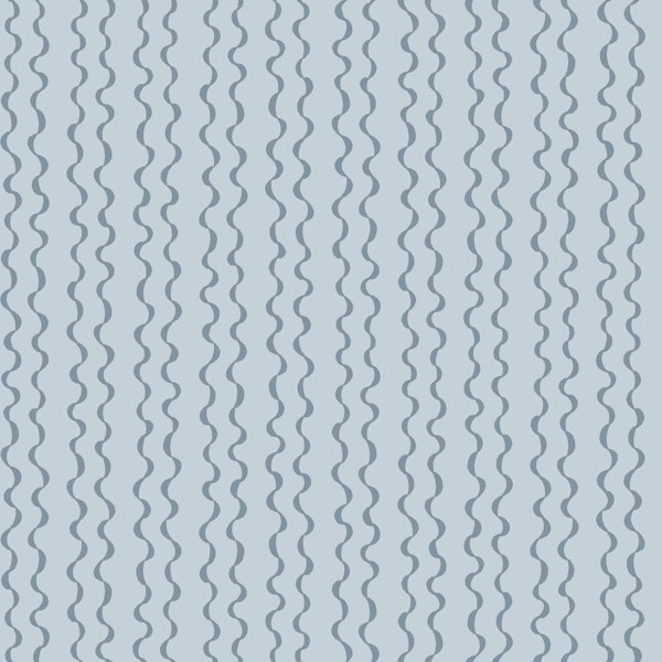 Soft Blue Hand-painted Modern Wavy Stripes