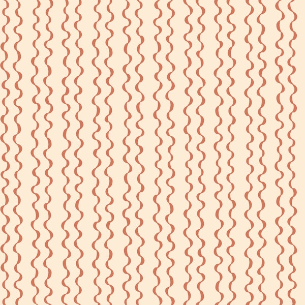 Retro Terracotta Hand-painted Wavy Stripes