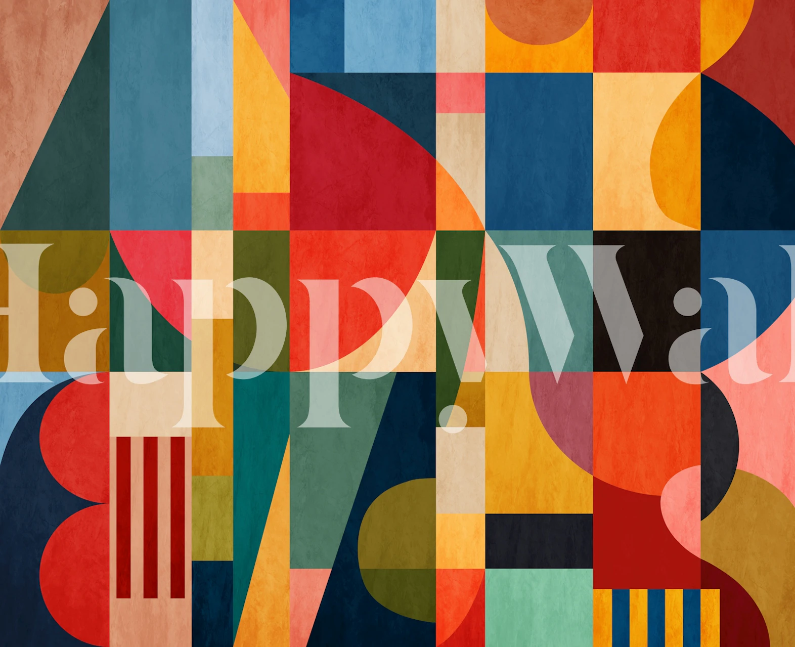 Contemporary Abstract Geometric Collage carta da parati