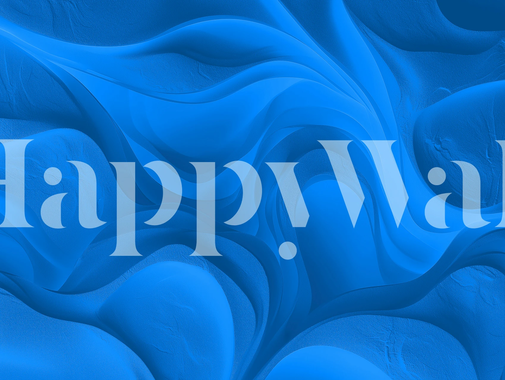 Carta da parati Ocean Blue Abstract Relief in una stanza