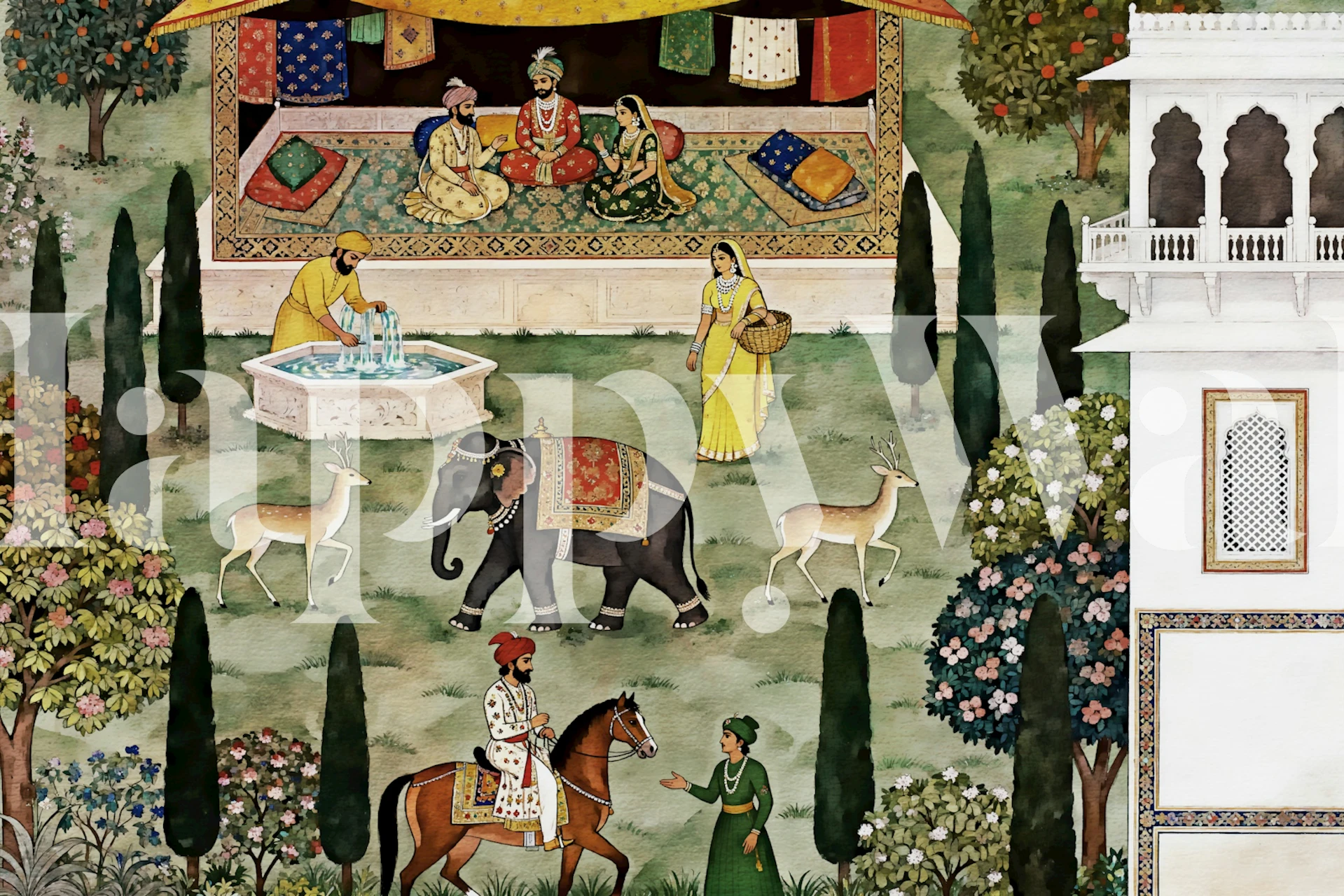 Jaipur Garden Scene tapete