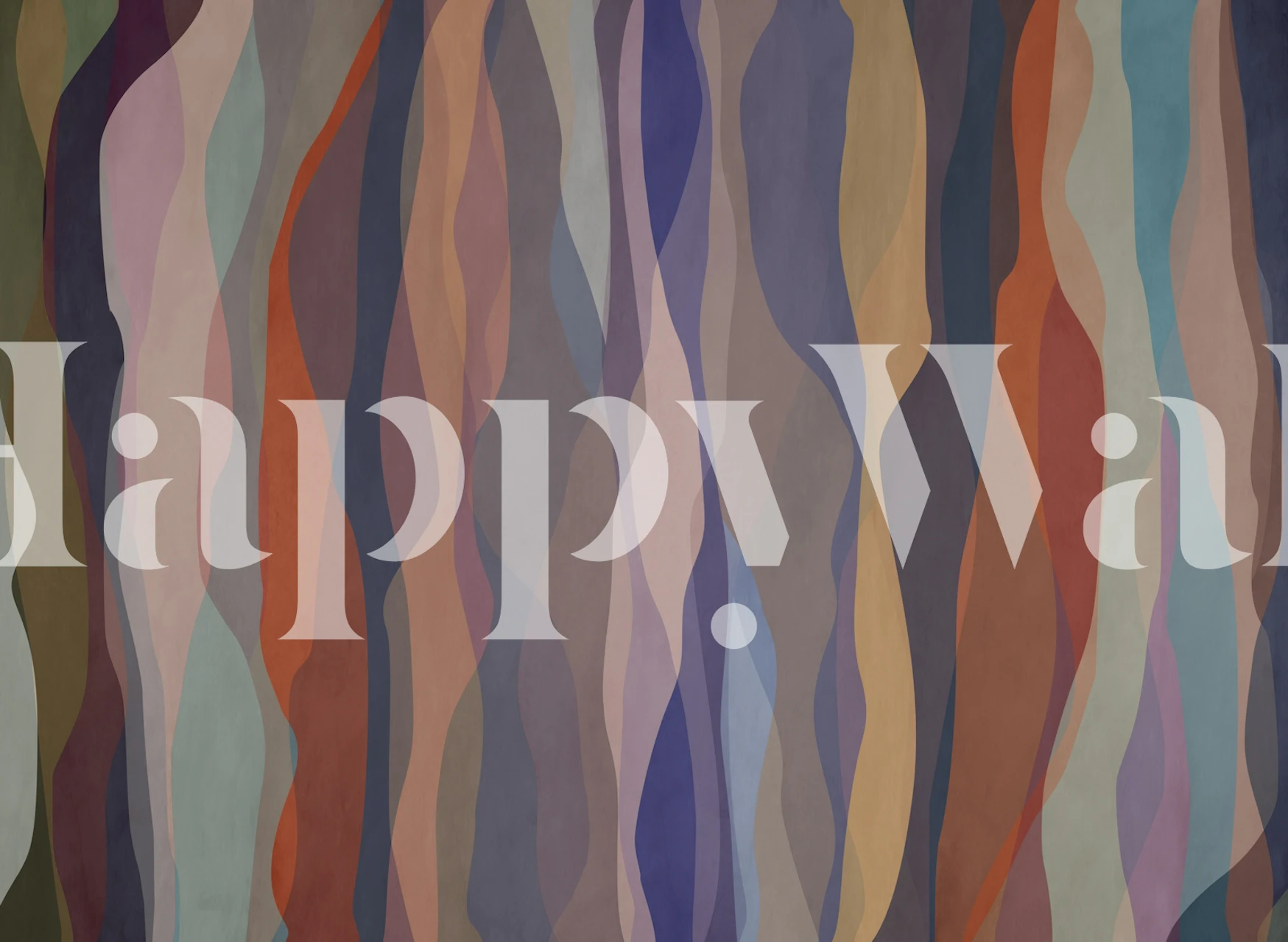 Modern Organic Stripe Waves papel de parede