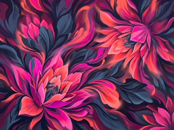Neon Floral Bloom Night