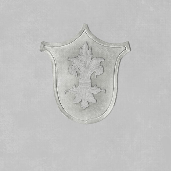 Vintage Fleur De Lis Shield - Silver Grey