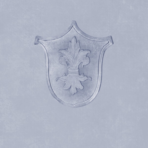 Vintage Fleur De Lis Shield - Misty Blue