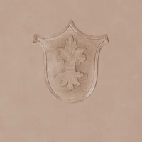 Vintage Fleur De Lis Shield - Terracotta tapeta