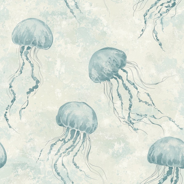 Coastal Blue Jellyfish Pattern