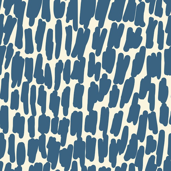 Minimal organic strokes blue on creme