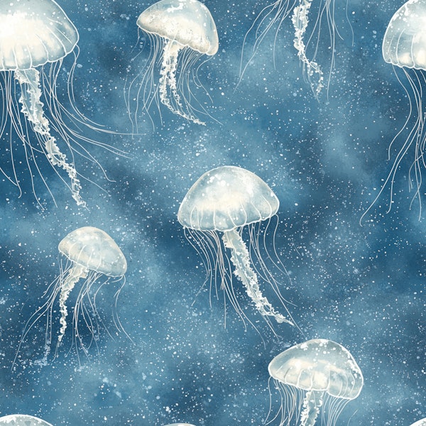 Ethereal Jellyfish Night Sea Pattern